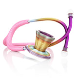 ProCardial® Titane Adulte Stéthoscope Cardiologie - Rose clair à Paillettes/Kaleidoscope avec Étui - MDF Instruments France
