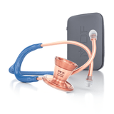 ProCardial® Titane - Stéthoscope de Cardiologie Adulte - Royal Blue à Paillettesr / Or Rose avec Étui - Site Officiel de MDF Instruments France
