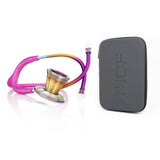 ProCardial® Titane Adulte Stéthoscope Cardiologie - Rose clair Vif à Paillettes /Kaleidoscope avec Étui - MDF Instruments France