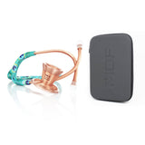 ProCardial® Titane Adulte Stéthoscope Cardiologie - Peacock / Or Rose avec Étui - MDF Instruments France