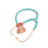 ProCardial® Titane Adulte Stéthoscope Cardiologie - Turquoise / Or Rose avec Étui - MDF Instruments France