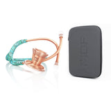 ProCardial® Titane Adulte Stéthoscope Cardiologie - Turquoise / Or Rose avec Étui - MDF Instruments France