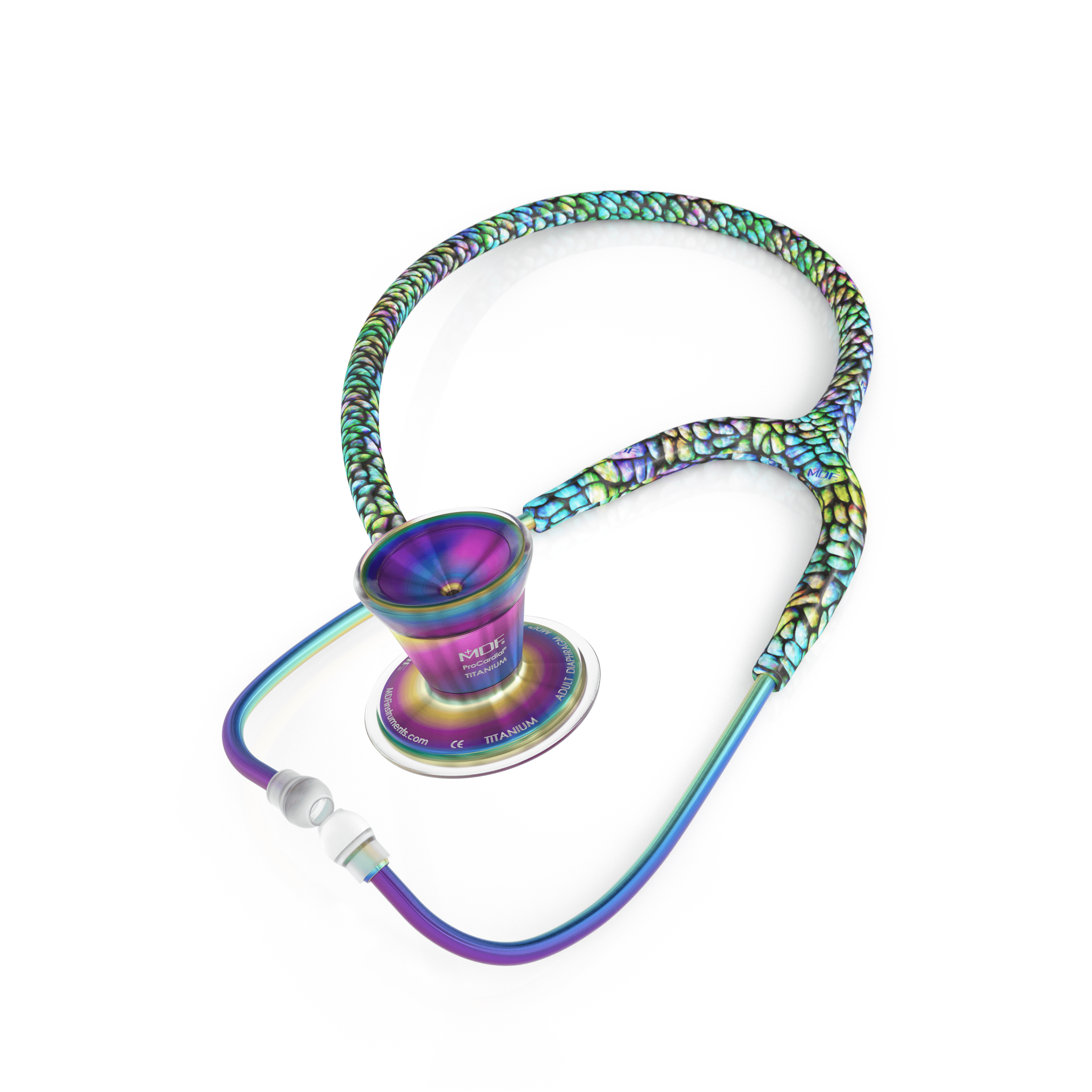 ProCardial® Titane - Stéthoscope de Cardiologie Adulte - Mermaid / Kaleidoscope avec Étui - Site officielle de MDF Instruments France