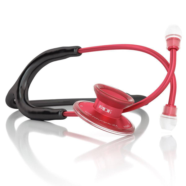 Acousticaå¨ Adult Aluminum Black Red Stethoscope - MDF747XPR11
