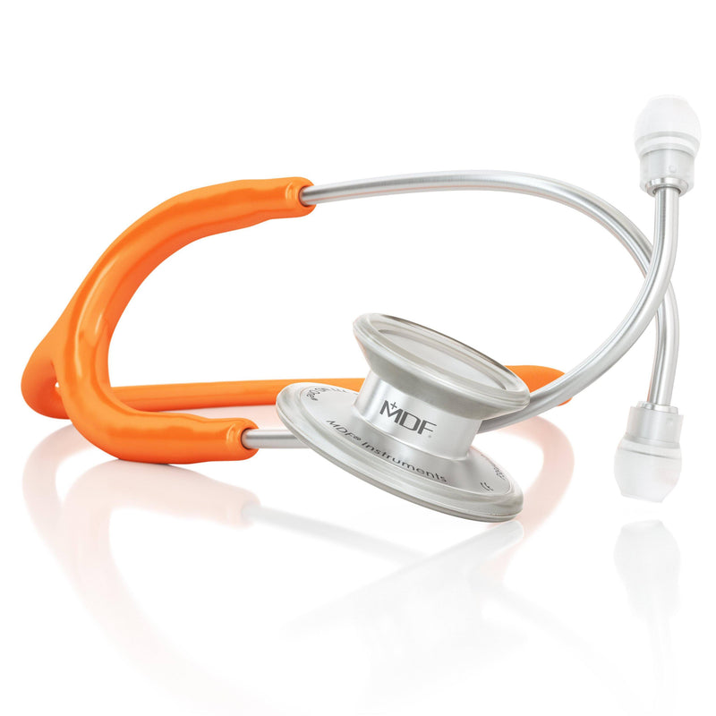 MDFå¨ MD Oneå¨ Adult Stainless Steel Stethoscope - Silver - Orange
