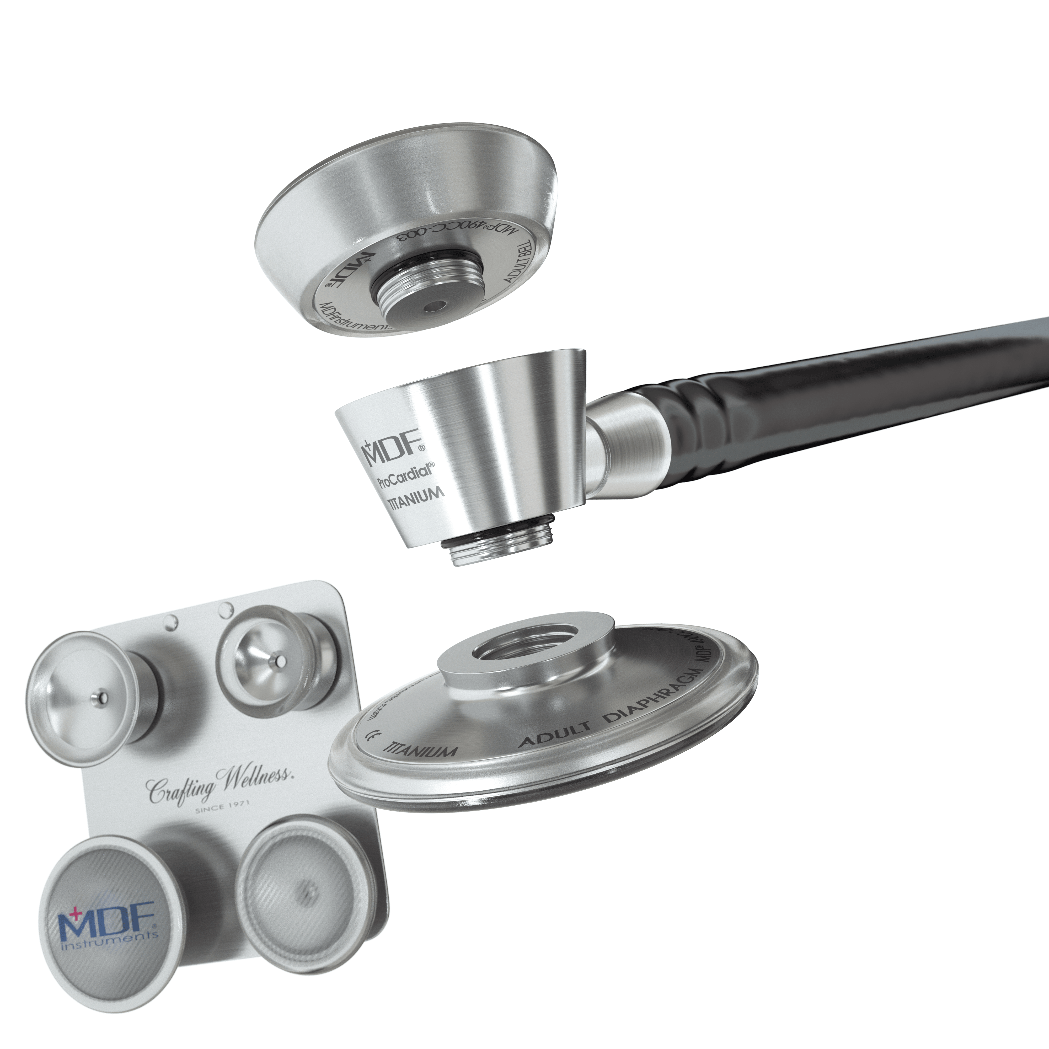 Accessoires Pédiatriques et Néonataux avec Attache - pour Stéthoscope Procardial® Titane - Argent - Site Officiel de MDF Instruments France