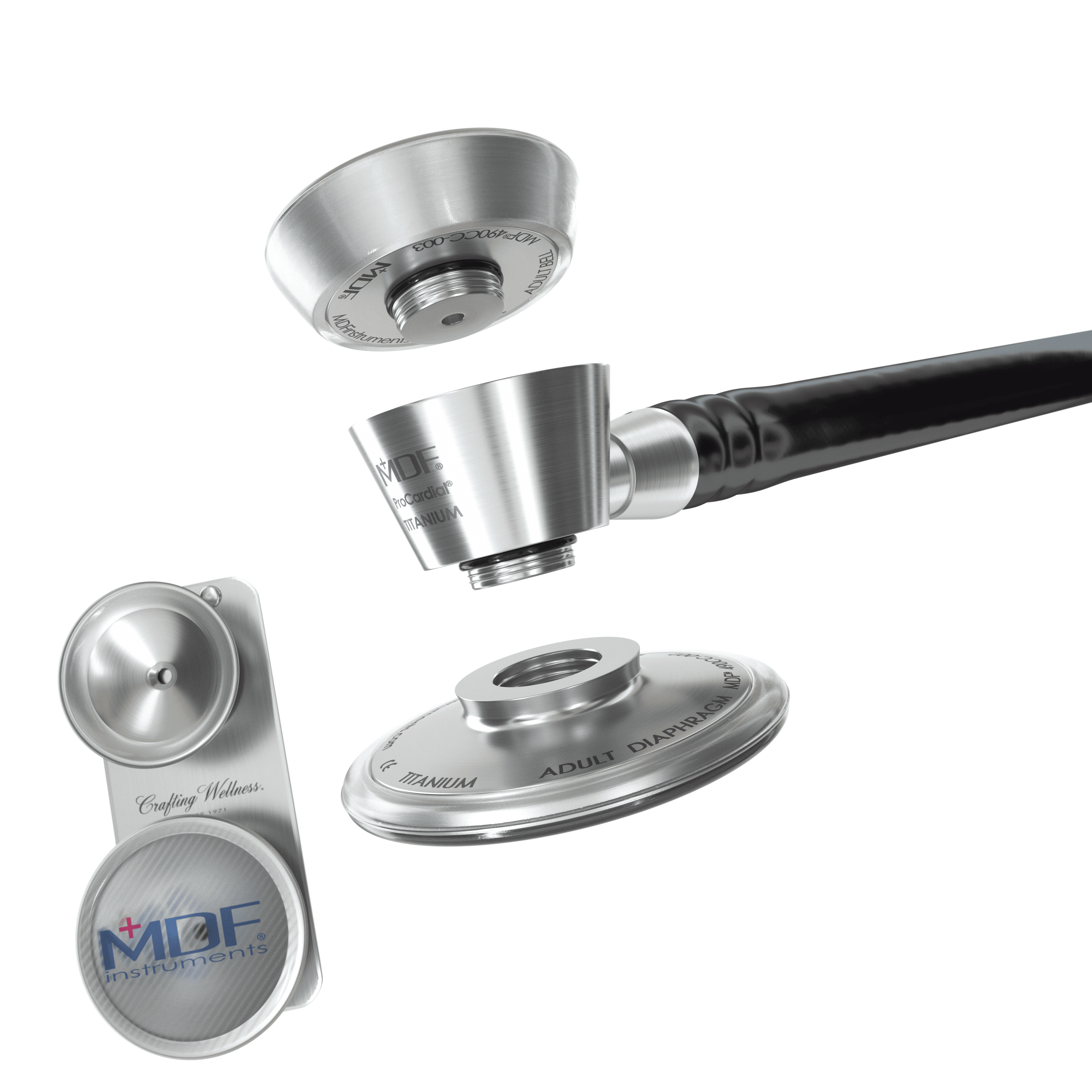 Accessoires Pédiatriques avec Attache - pour Stéthoscope ProCardial® Titane - Argent - Site Officiel de MDF Instruments France