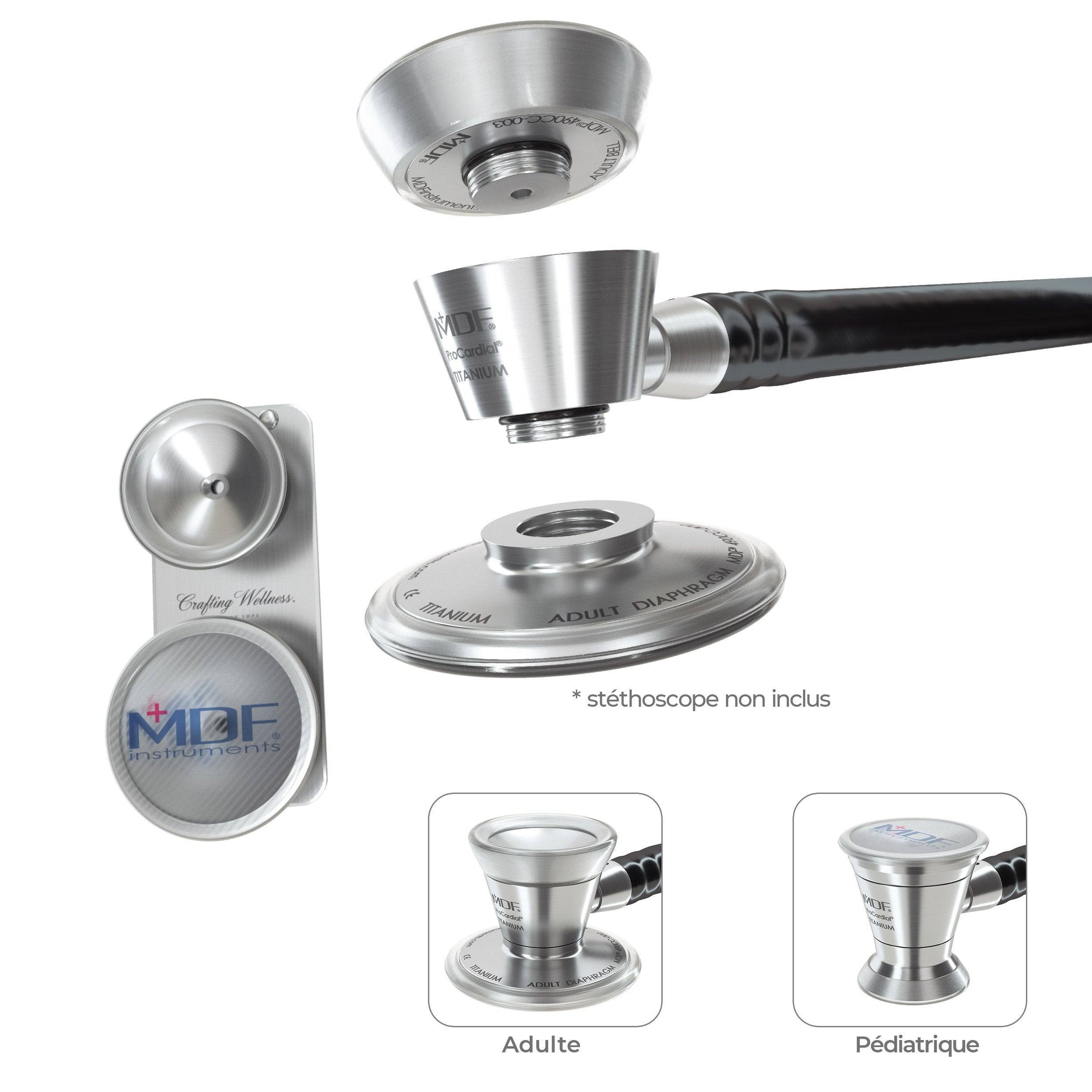 Accessoires Pédiatriques avec Attache - pour Stéthoscope ProCardial® Titane - Argent - Site Officiel de MDF Instruments France