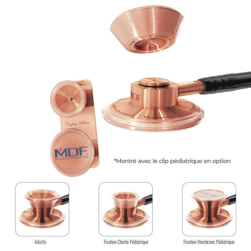 MD One® Epoch® Titane - Stéthoscope Adulte - Monet/Or Rose - Site officielle de MDF Instruments France
