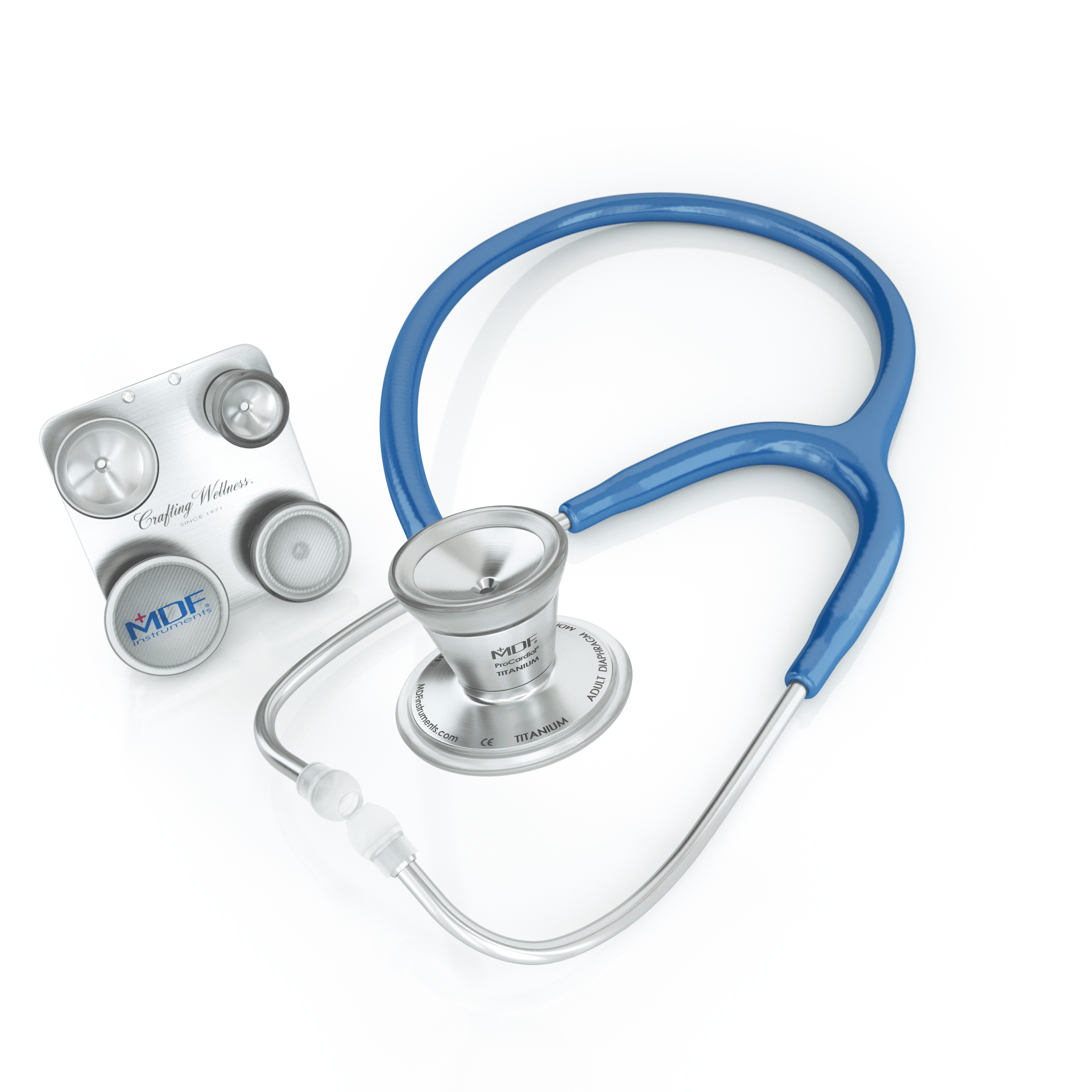 ProCardial® Titane - Stéthoscope Adulte & Pédiatrique & Nourrisson de Cardiologie - Bleu Royal - Site Officiel de MDF Instruments France