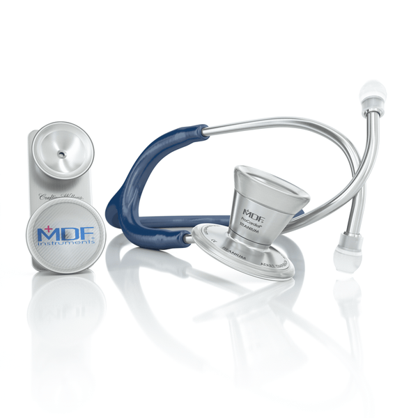 ProCardial® Titane Adulte & Pédiatrique Stéthoscope Cardiologie - Bleu Marine - MDF Instruments France