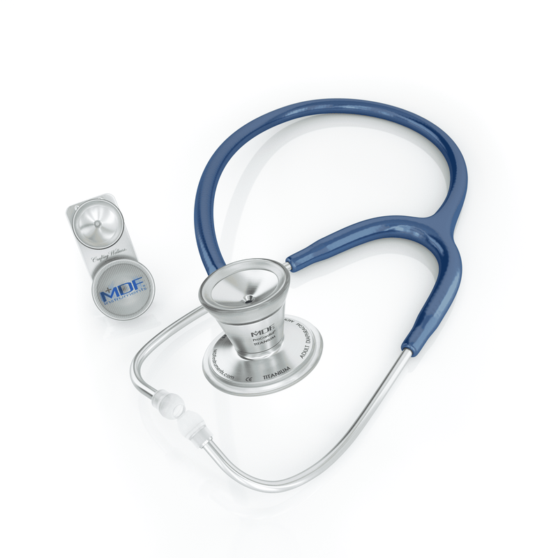 ProCardial® Titane Adulte & Pédiatrique Stéthoscope Cardiologie - Bleu Marine - MDF Instruments France