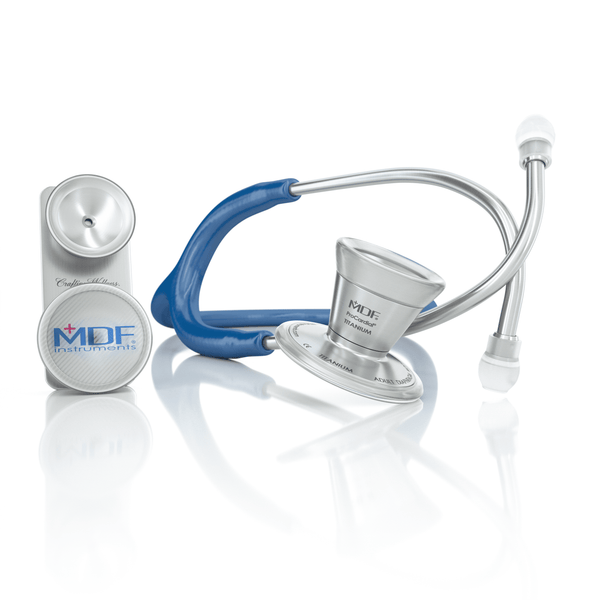 ProCardial® Titane Adulte & Pédiatrique Stéthoscope Cardiologie - Bleu Royal - MDF Instruments France