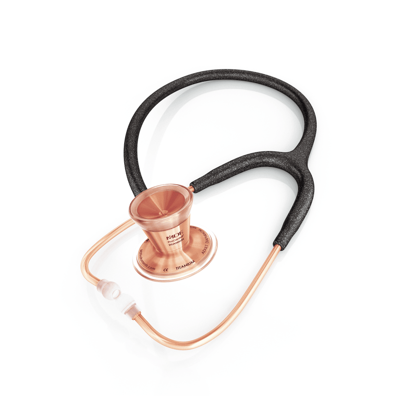 ProCardialå¨ Titanium Cardiology Stethoscope - Black Glitter/Rose Gold - MDF Instruments Official Store - Stethoscope