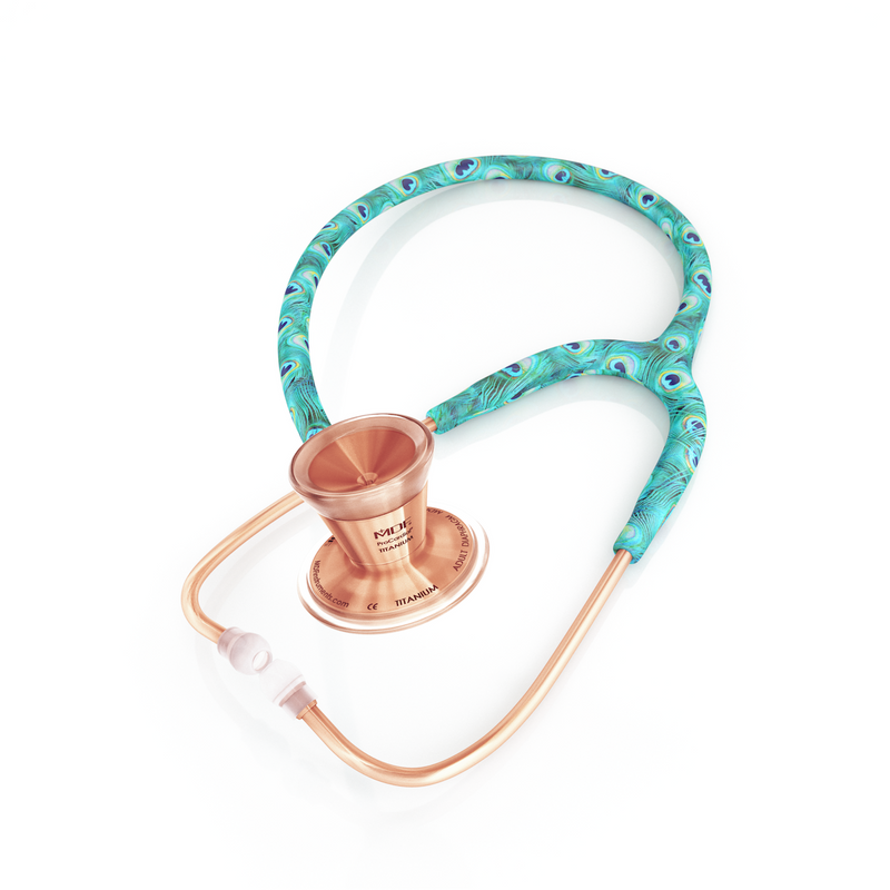 MDFå¨ ProCardialå¨ Adult Titanium Stethoscope - Rose Gold - Peacock - MDF797TPKRG