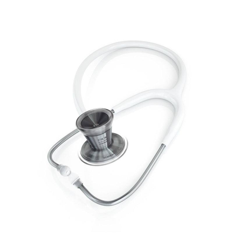 ProCardial® Titane - Stéthoscope de Cardiologie Adulte - Blanc / Metalika avec Étui - Site officielle de MDF Instruments France