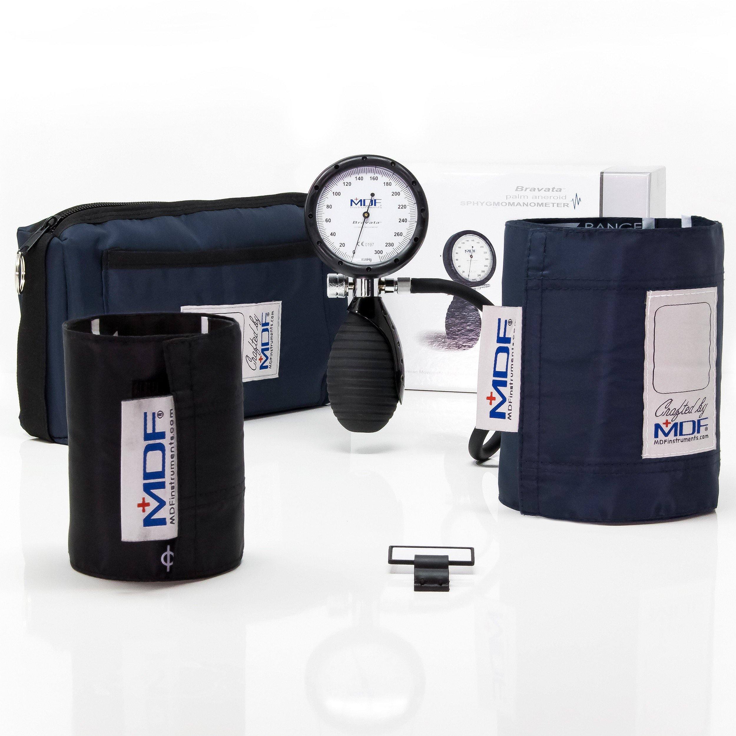 MDF® Bravata® Palm Tensiomètre anéroïde Tensiomètre professionnel avec brassard pour adulte et enfant (MDF848XPD) - Bleu Marine